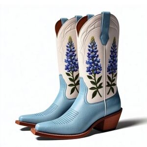 Bluebonnet Blue And White Boots